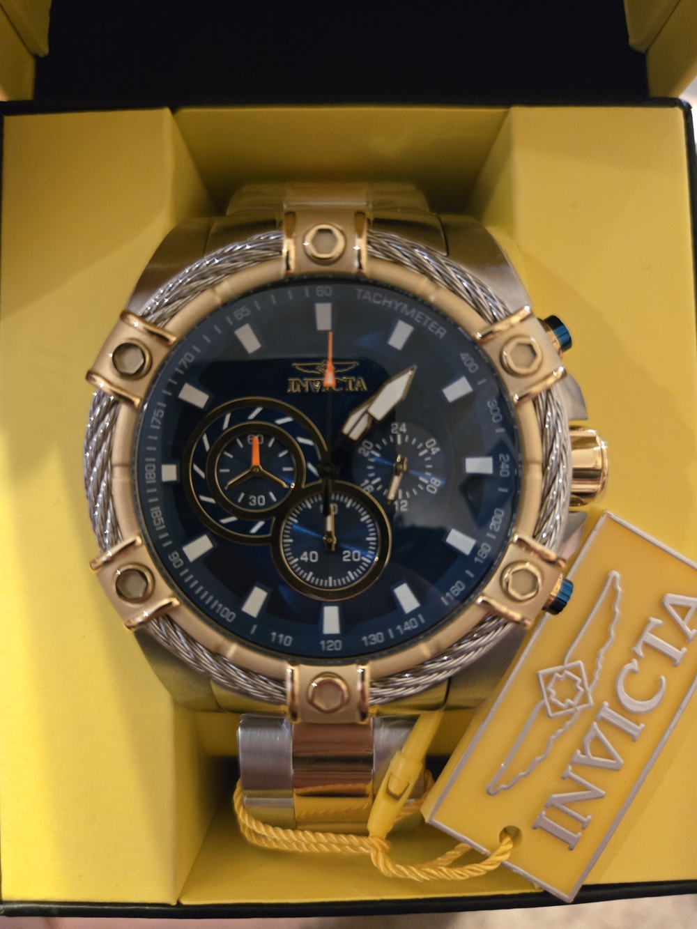 Invicta Gold and Blue Chronograph Men's Watch